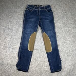Goode Rider Riding Jeans Womens 30R Blue Denim Knee Patch Equestrian Breeches
